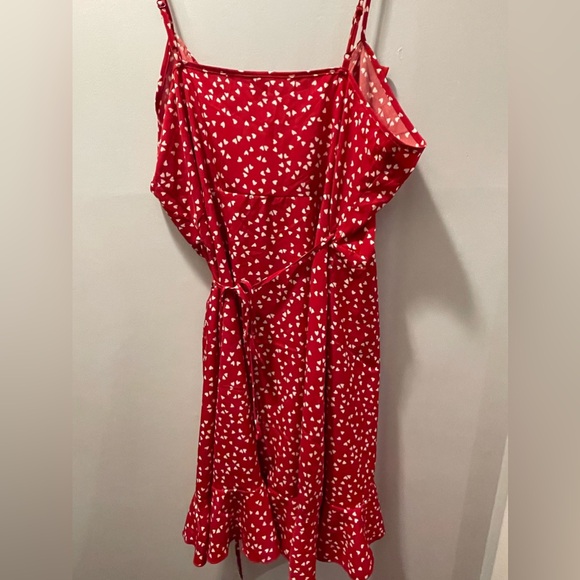 RED RUFFLE WRAP DRESS - Picture 2 of 2